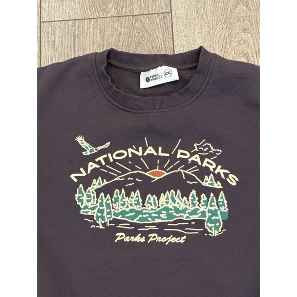 PARKS PROJECT National Parks Organic Crewneck Grey Crewneck Sweater XXL Outdoors - Picture 2 of 7